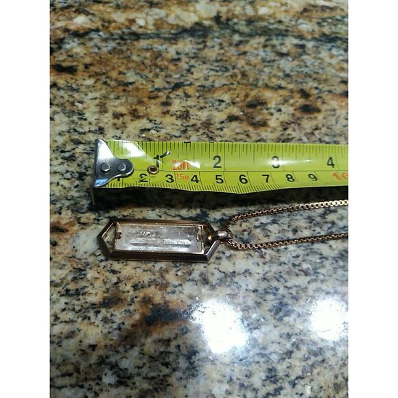 Vintage Ann Taylor Gold-tone Clear Emerald Cut Crystal Long Crystal Necklace - Picture 9 of 10